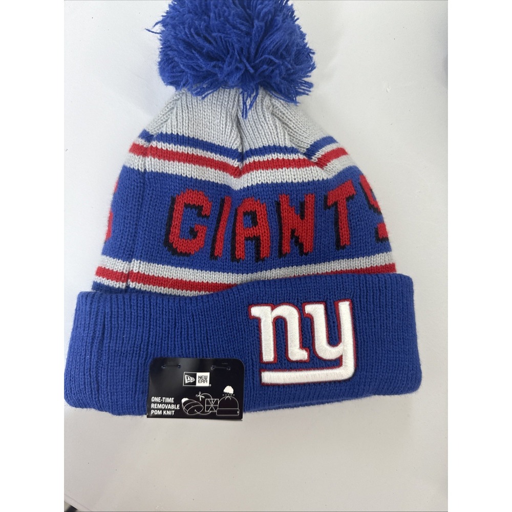 New York Giants Football New Era Sport Knit Hat with Pom Pom-NWT Retail $22